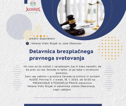 Vabilo - delavnica brezplačnega pravnega svetovanja